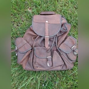 One Bad Mamma Jamma Leather Backpack Hiking Bag School Bag